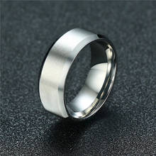 ZORCVENS-Anillo de boda de acero inoxidable para hombre, sortija de 8mm, Color plateado, nunca se decolora, novedad de 2021 2024 - compra barato