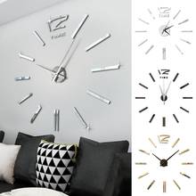Relógio de parede mini espelhado, relógio de parede 3d antigo com adesivo 3d para decoração de parede de casa, escritório e sala de estar, presente de natal 2024 - compre barato