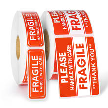 500Pcs/Roll Fragile Warning Sticker Handle with Care Labels Red Warning Labels Used for Transport Packaging Fragile Remind Label 2024 - buy cheap