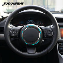 Carbon Fiber Style Car Steering Wheel Stickers Emblem Decoration Interior Accessories for Jaguar F-Pace X761 XE X760 Car Styling 2024 - buy cheap