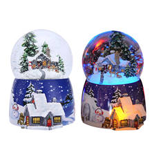Bola de cristal para casa de neve e natal, caixa de música com rotação, presente de aniversário, ornamento de resina para a namorada, 1 peça 2024 - compre barato