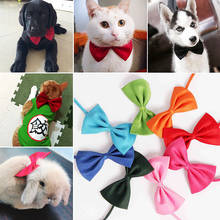 Cat Dog Collar Bow Tie Necklace Solid Color Adjustable Neck Strap Puppy Pets Neck Tie Wedding Bowtie Collar Cat Dog Accessories 2024 - buy cheap