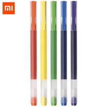 Ручка гелевая Xiaomi Mijia, супер прочная цветная ручка для письма, цветная ручка Mi 0,5 мм, ручки для подписей для школы и офиса, 5 шт. 2024 - купить недорого