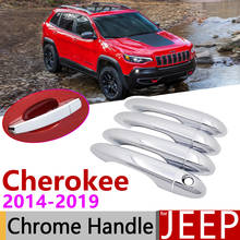 for Jeep Cherokee KL 2014~2019 Chrome Exterior Door Handle Cover Car Accessories Stickers Trim Set of 4Door 2015 2016 2017 2018 2024 - buy cheap