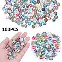 100pcs Glass Mosaic Tiles 12mm Colorful Round Cabochons Beads Mosaic Making DIY Jewelry Bracelet Arts Craft Home Decoration 2024 - buy cheap