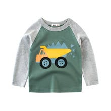 Kids Boys T-shirts Baby Long Sleeve Excavator Tops Children Autumn Solid Cotton Sweatshirt 2 3 4 5 6 7 8 Years Boy Girl T Shirts 2024 - buy cheap