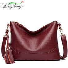 Soft Tassel Leather Crossbody Bags for Women 2022 High Quality Ladies Hand Bags Elegant Shoulder Messenger Bag Women Handbags 2024 - buy cheap
