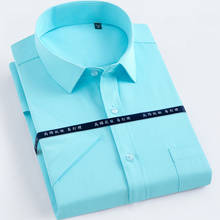 Мужские рубашки с коротким рукавом, Саржевые Летние Формальные Рубашки В Полоску для мужчин, повседневная классическая мужская одежда, высокое качество 2024 - купить недорого