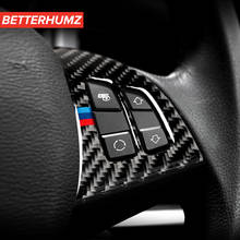 BetterHumz Carbon Fiber Steering Wheel 3D Car Sticker Cover Auto Accessories Sticker M Performance For BMW E70 2008-2013 X5 2024 - buy cheap