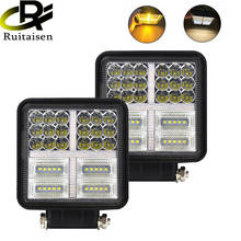 Ruitaisen-Luz LED cuadrada de trabajo, barra de luz de inundación de punto ámbar blanca para camión, SUV, barco, todoterreno de 4 pulgadas, 177W 2024 - compra barato