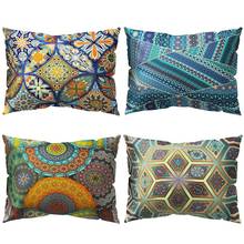 Colorful Mandala Flower Pattern Pillow Case Cushion Cover Linen Throw Pillow Car Home Decoration Decorative Pillowcase 2024 - buy cheap