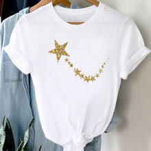 Gold Star Printed T-shirt Fashion Women T Shirt Casual  Short Sleeve Tops Female Summer Cute Tee Shirts Harajuku Women T-shirt 2024 - buy cheap