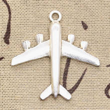 10pcs Charms Airplane Plane 38x38mm Antique Silver Color Pendants DIY Necklace Crafts Making Findings Handmade Tibetan Jewelry 2024 - buy cheap