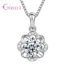 Fashion Simple 925 Sterling Silver Hibiscus Flower Cubic Zircon Necklace Party Gift Jewelry for Women Girl Collier Femme 2024 - buy cheap