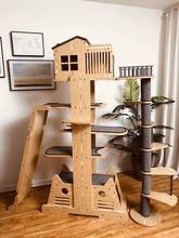 Marco de madera maciza para escalada de gatos, rascador, poste para rascar, cápsula espacial, árbol para gatos, plataforma para saltar 2024 - compra barato