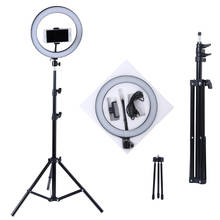 Lâmpada de led com anel de luz, luz para selfie, estúdio, foto, telefone, vídeo, lâmpada com tripé, bastão de selfie, anel de luz, para canon 2024 - compre barato
