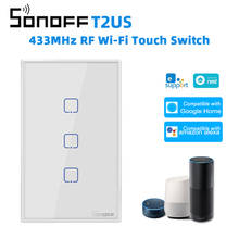 SONOFF-enchufe inteligente T2US TX para el hogar, enchufe de pared con Wifi, 1/2/3 entradas, 433MHz, RF/voz/aplicación/Control táctil para Alexa y Google Home 2024 - compra barato