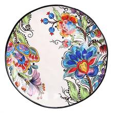 European Style Floral Cutlery Set Ceramic Dinner Plate Dish Porcelain Dessert Plate Fruit Dishes Dinnerware Set Tableware Tools 2024 - buy cheap