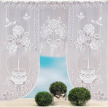 European White Lace Sheer Curtains For Kitchen Valance Window Tulle Curtains Coffee Dividers Curtain Bedroom Roman Blinds 2024 - buy cheap