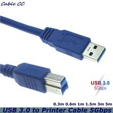Высокоскоростной USB 3,0 кабель для принтера типа А Папа-B папа, сканер для высокоскоростной печати данных, кабель для HDD цифровой камеры, веб-камеры, принтера, Новинка 2024 - купить недорого