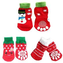 7 Styles 4pcs Pet Dog Knit Socks Pattern Printed Non-slip Cotton Socks Paws Cover Warm Shoes S M L XL 2024 - buy cheap