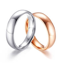 Anillos de titanio de acero para parejas, joyería de compromiso de boda lisa, oro rosa/Color plata Simple de 5MM para mujeres y hombres 2024 - compra barato