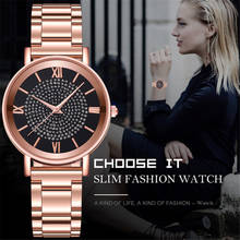 Relógios femininos de luxo, relógio de pulso feminino de quartzo, indicador de aço inoxidável, relógio para mulheres 03 * 2024 - compre barato