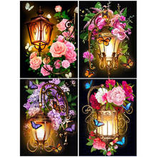 Full Square Diamond Embroidery Flowers light 5d DIY Diamond Painting Flower Mosaic Picture with Rhinestones Pattern Home Decor 2024 - buy cheap