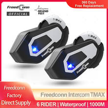 Bluetooth-гарнитура для мотоцикла FreedConn TMax-S + L3, 1000 м, 6 водителей, водонепроницаемая, с дистанционным управлением 2024 - купить недорого