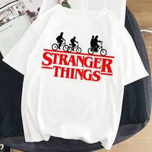 Camiseta de Stranger Things para mujer, camiseta informal de Eleven, ropa para mujer, camiseta Harajuku divertida de película, camiseta blanca 2024 - compra barato