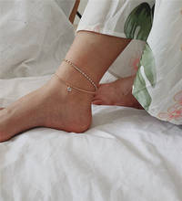 Женские богемные браслеты на щиколотке со стразами и цепочкой в виде змеиной кожи золотистого цвета 2024 - купить недорого