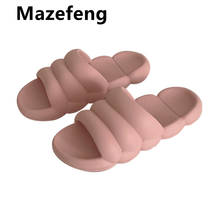 Mazefeng-Zapatillas antideslizantes para mujer, chanclas suaves de verano, zapatos planos, casa, Baño 2024 - compra barato