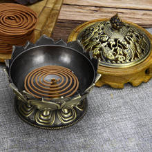 Chinese Buddha Alloy Incense Burner Lotus Flower Incense Holder Handmade Censer for Buddhist Home Office Decoration 2024 - buy cheap