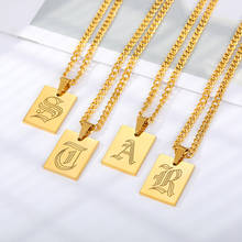 A-Z Initials Necklaces For Men Women Stainless Steel Engraving Letter Nameplate Neck Chains Punk Jewelry BFF Gifts Collier Femme 2024 - buy cheap