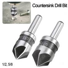 2 Pcs 1/4inch Round Shank Woodworking Five Flutes Chamfer Countersink Cutter Drill Bit For Woodworking Tool Accessories 2024 - buy cheap