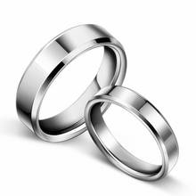 Morecaro-anel de titânio brilhante e opaco, 4mm, 6mm, 8mm, cor prata, para homens e mulheres, aliança de casal 2024 - compre barato