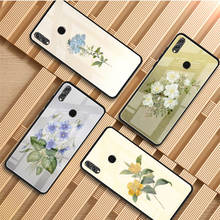 Vintage Flowers Tempered Glass Luxury Phone Case For Huawei P20 P30 P40 Lite Pro Psmart Mate 20 30 40 Cover Shell 2024 - buy cheap