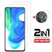 Película de vidro temperado para celulares xiaomi, 2 em 1, para poco x3, nfc, x3, pocophone f2 pro 2024 - compre barato