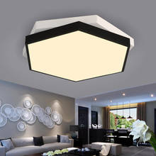 Креативный шестигранный перекрывающий светодиодный потолочный светильник для гостиной, лампа для ресторана, черно-белый светильник для спальни, кафе, бесплатная доставка 2024 - купить недорого