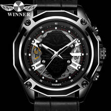 WINNER-Reloj de pulsera mecánico automático para hombre, accesorio deportivo del ejército militar, de marca superior de lujo, con calavera y esqueleto, regalo, 8176 2024 - compra barato