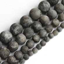Matte Natrual Stone Beads Black Labradorite Larvikite Stone Round Beads For Jewelry Making Bracelet Necklace 4/6/8/10mm 2024 - buy cheap