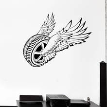 Wall Decal Winged Wheel Car Garage Interior Decoration Driver Vinyl Window Stickers Creative Man Cave Art Mural Removable M163 2024 - buy cheap