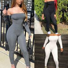 Sexy Women Jumpsuits Ladies Clothes Long Sleeve Off Shoulder Bodycon Playsuit Party Jumpsuit Romper Trousers Womens Playsuits 2024 - buy cheap