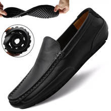 2020 New Genuine Leather Men Casual Shoes Brand Men Loafers Breathable Slip On Black Driving Shoes Dropshipping Plus Size 37-47 2024 - buy cheap