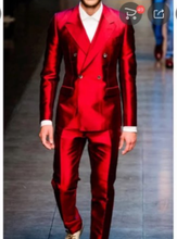Ternos masculinos vermelhos com design brilhante, ternos para noivo e casamento, 2 peças, casamento/baile, blazer para padrinho 2024 - compre barato