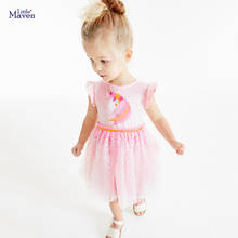 Little Maven-vestidos de tul para niña, ropa para niños pequeños con estampado de unicornio, tutú para niños de 2 a 7 años, S1000, 2021 2024 - compra barato