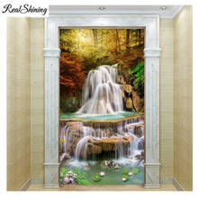 Mosaico de miçangas tamanho grande, para fazer dinheiro fluxo completo de diamante bordado imagem 5d diy pintura de diamante cascata natureza f126 2024 - compre barato