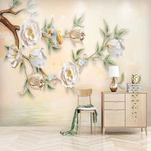 milofi custom large wallpaper mural 3D three-dimensional flowers bloom rich TV bedroom background wallpaper mural 2024 - buy cheap