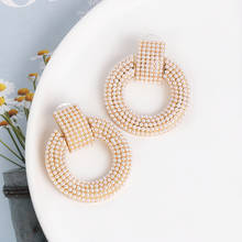 FASHIONSNOOPS New Arrivals Simulated Pearl Drop Earrings For Women ZA Dangle Earrings 2019 Crystal Female Statement Jewelry Gift 2024 - buy cheap