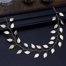 Leaves Branch Pageant Wedding Hairband Prom Bridal Headdress Bride Headpiece Gold Leaf Crown For Women Head Jewelry 2024 - buy cheap